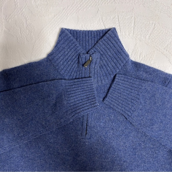 Christian Lacroix 1/4 Zip Sweater Men's Size Small Blue Wool Cashmere Blend - Picture 1 of 10